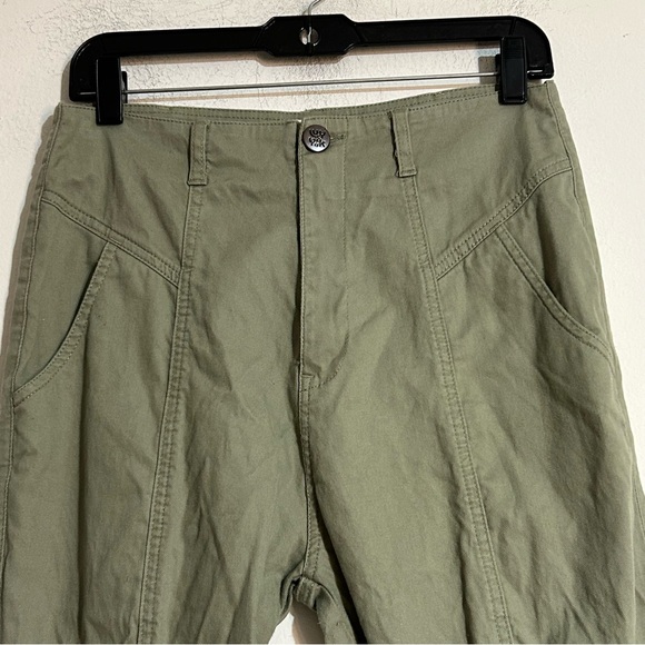 Lucy & Yak Green Seamed Straight Leg Organic Cotton Pants Size 30 Granola - Picture 3 of 9